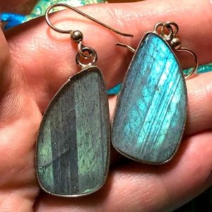 Labradorite and sterling silver dangle earrings